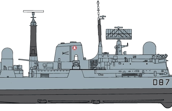 HMS Newcastle D87 [Type 42 Destroyer] - drawings, dimensions, figures